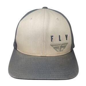 Fly Racing Genuine Apparel Snapback Cap Gray One Size Adjustable Vented Holes